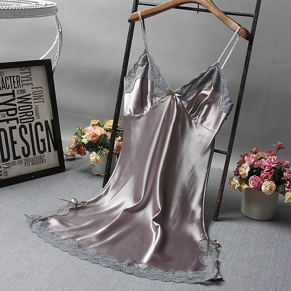 Lace V Neck Mini Nightgown