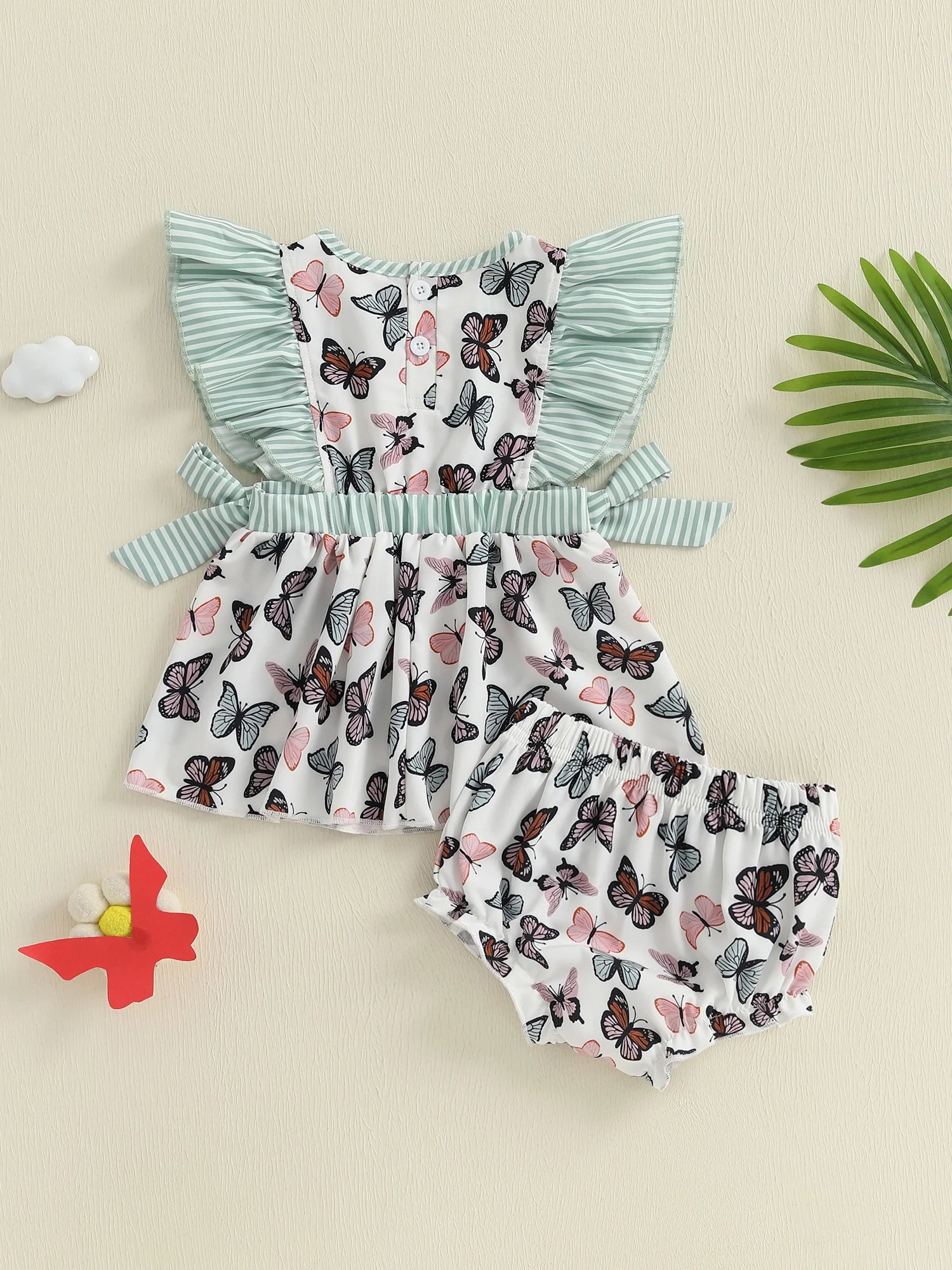 Striped Butterfly Girls Summer Set