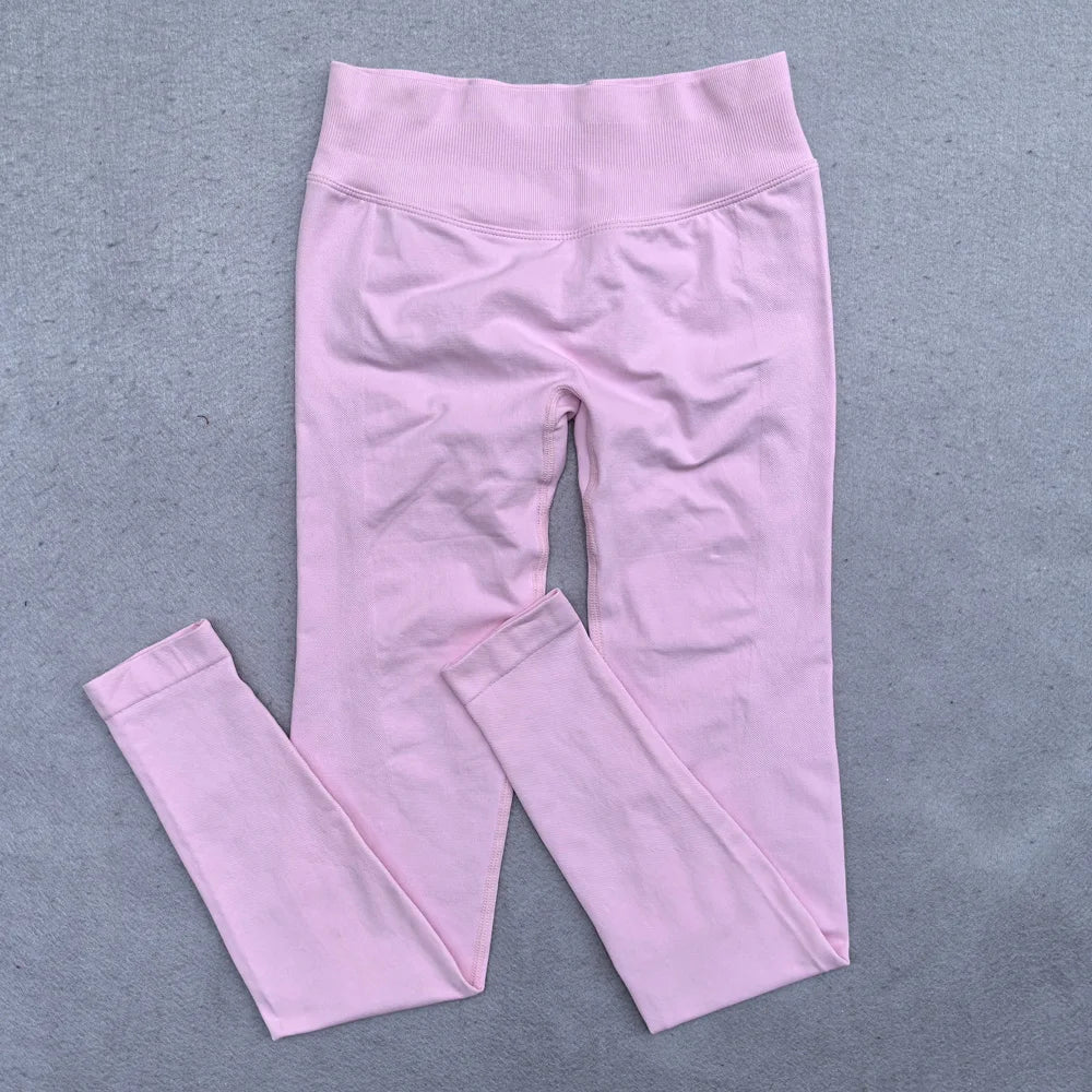 Leggings Women Seamless Leggings Gym Energy Low Ribbed Waistband Yoga Pants Back Scrunch Booty Tights Pants