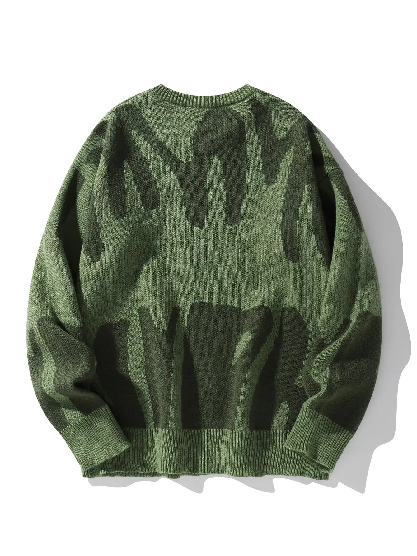 Geometric Knit Contrast Pullover Sweater