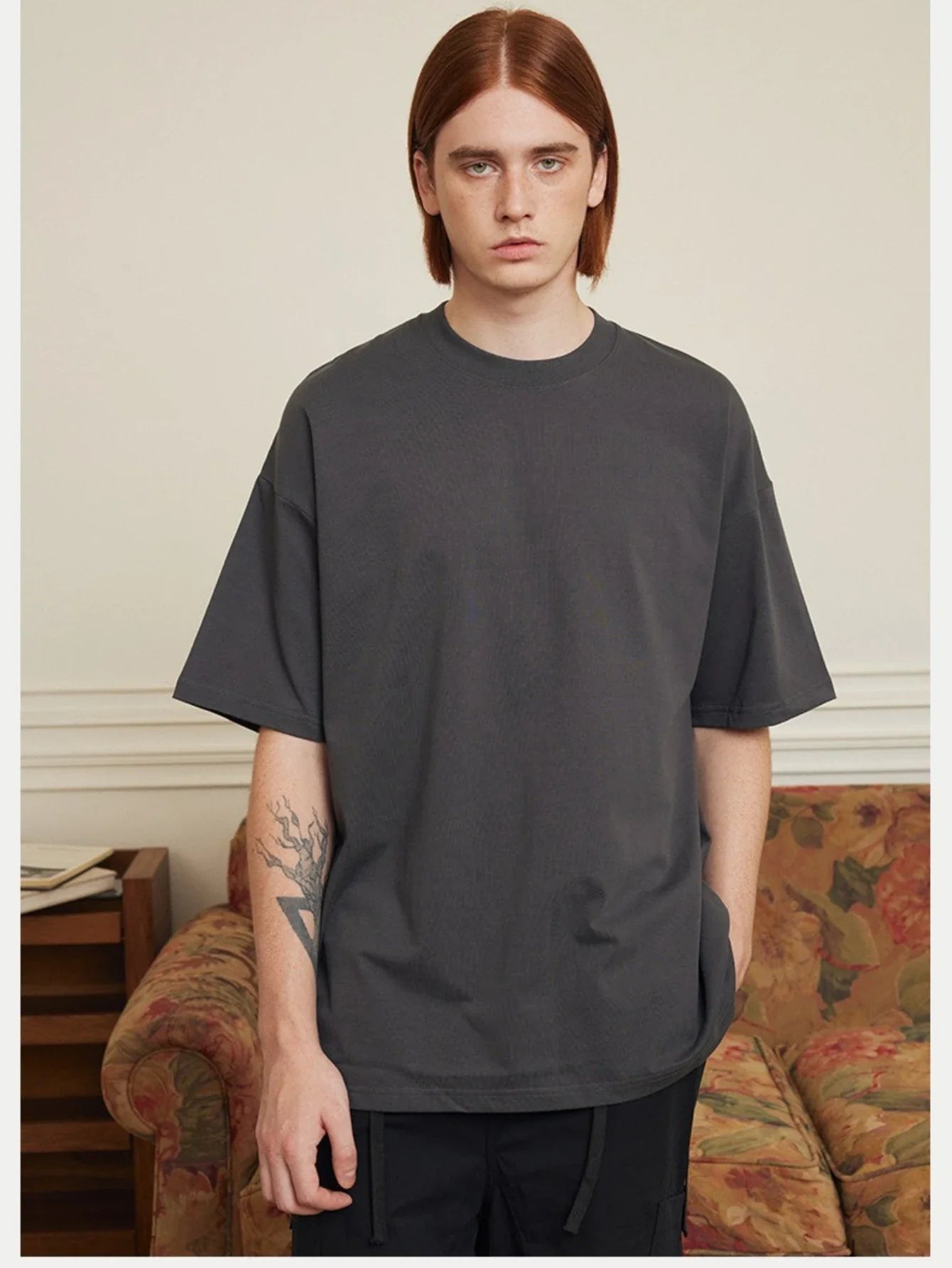 Solid Cotton Casual Sport Tee