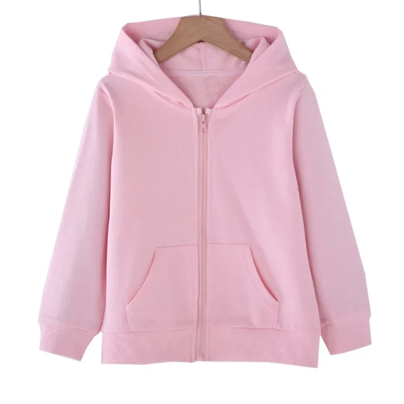 Bright Zip Casual Kids Hoodie