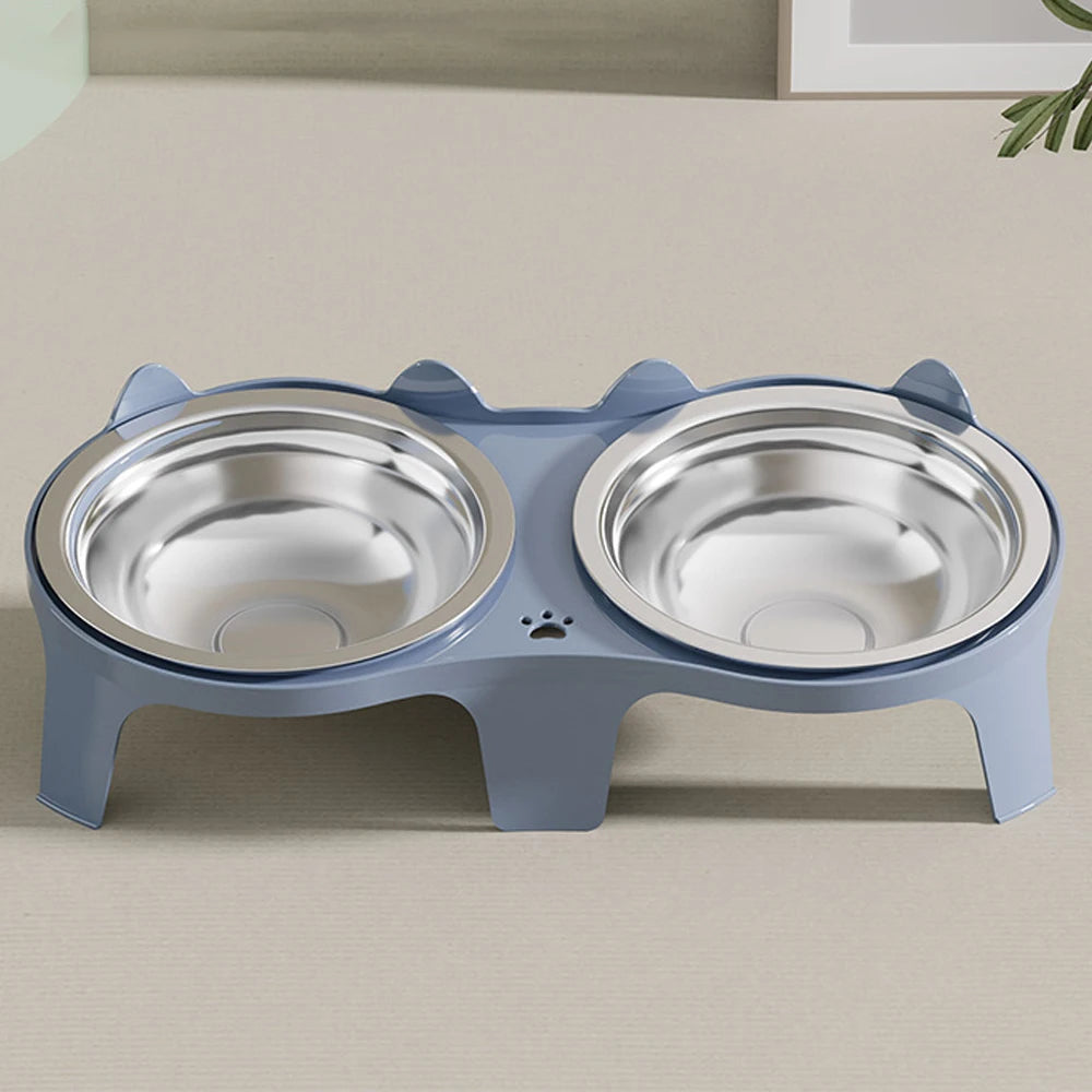 1PC Stainless Steel Cat Food & Water Bowl with Anti-Tip Design Large Capacity Easy-Eat Design for Pet Dog Cat  Feeding Food Bowl