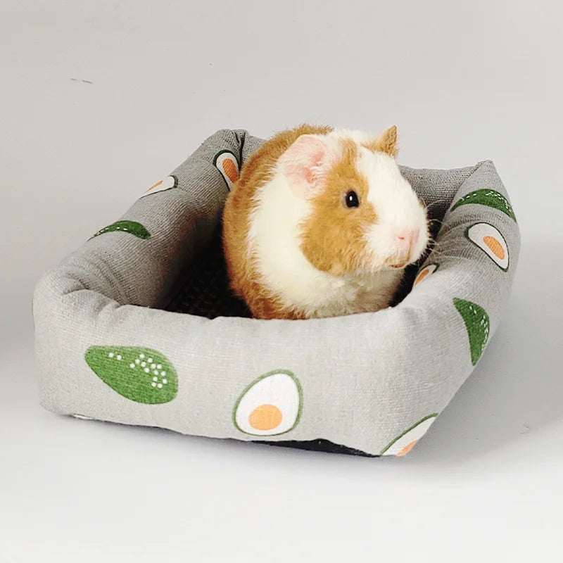 Pet Sleep Bed Rectangle Mat with Rattan Cooling Pad for Small Animals Dogs Cats Rabbit Guinea Pig Hamster Squirrel All Seasons