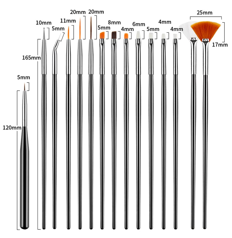 Nail Art Brushes Nail Art Tool Set Nail Dotting Tools Nail Dust Brush Striping Long Lines Nail Drawing Pen Nail Design