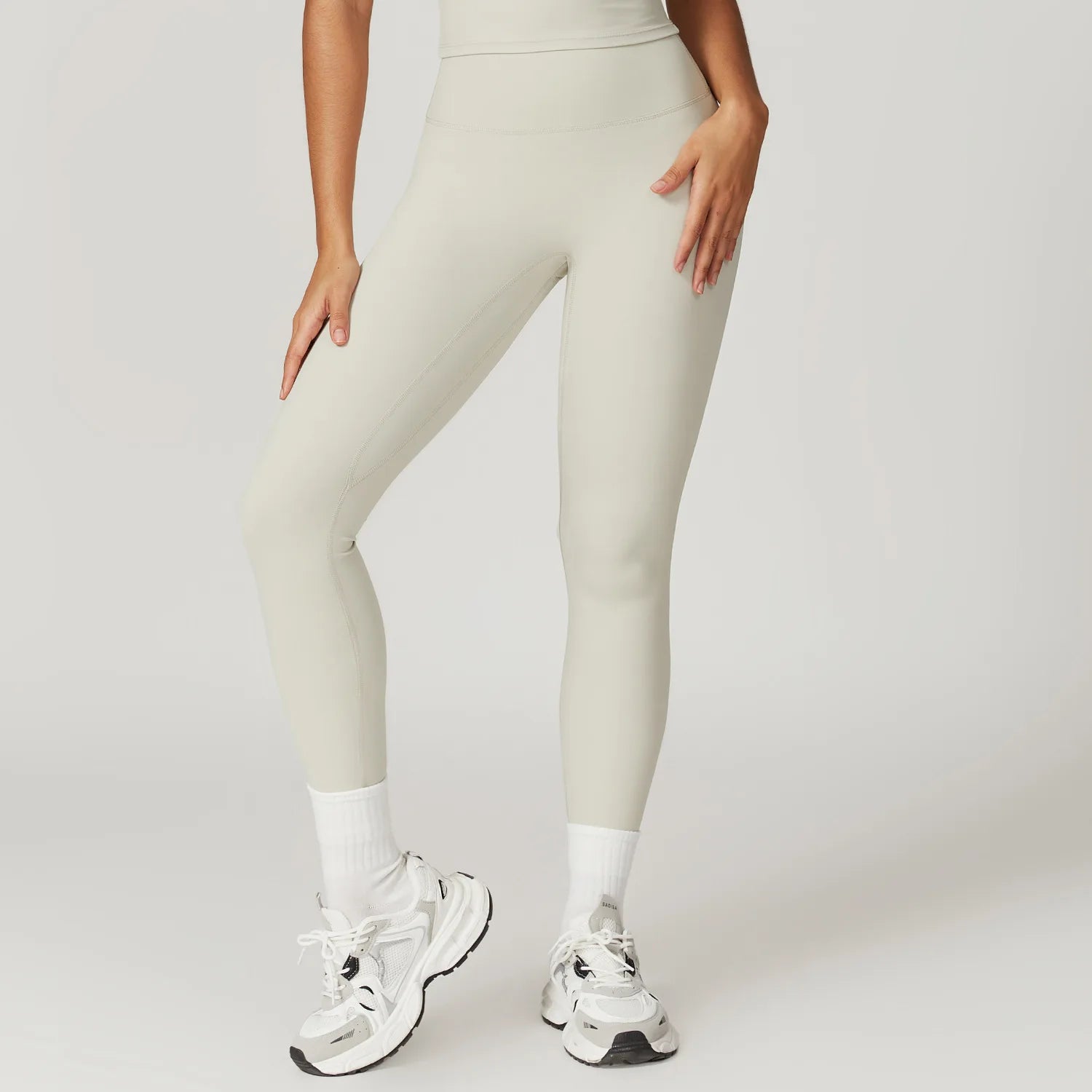 Fitness Leggings High Rise Hip Lift Brushed Soft Material For Ladies Outdoor Elastic Slim Fit Outer Wear Sports Tight Pants