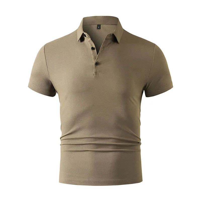 2026 New Men's Casual and Fashionable Simple Collared Short Sleeved Polo Shirt Summer Comfortable Breathable and Versatile Top