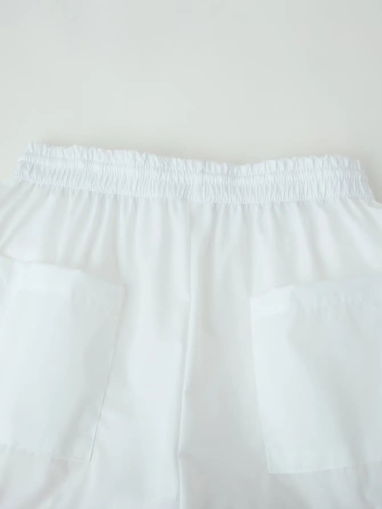 Women's Embroidered Shorts Summer New Elastic Waist With Pockets Lace-up Shorts Fashion Casual Female Shorts