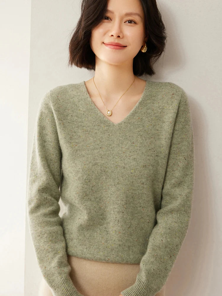 Merino Wool V Neck Sweater