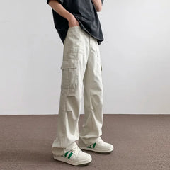 Pants Men's Trendy American Paratrooper Overalls Men's Summer Casual Handsome Outdoor Loose Straight