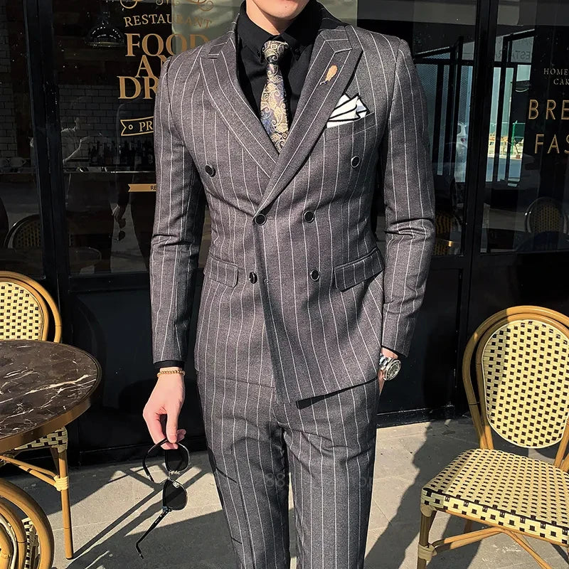 Modern Double Breasted Business Suit