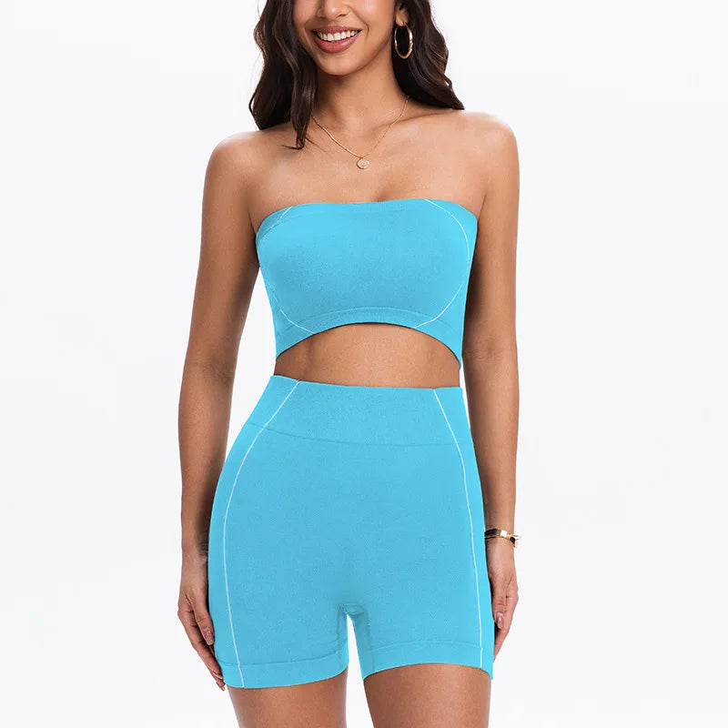 Women's Side Line Contrast Yoga Set Flat Seam Moisture Wicking Anti Rubbing Outdoor Workout Daily Trendy Fitness Two Piece Suit