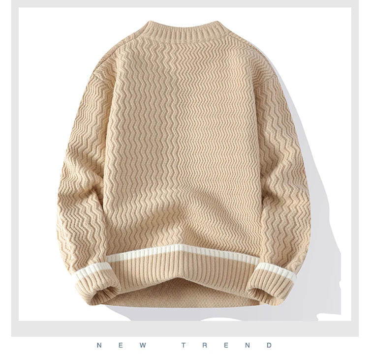 Men Casual Comfortable Warm Sweaters men round neck  Solid knitwear Men's High-Quality Fashion Trend Sweater 2025 Autumn/Winter