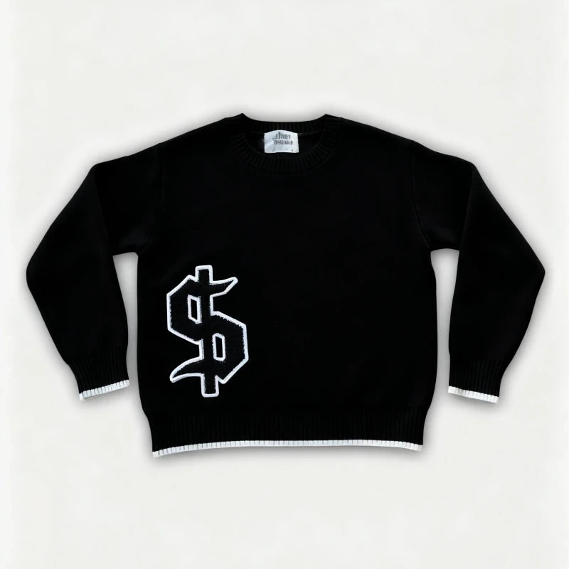 Oversized Gothic Embroidered Sweater
