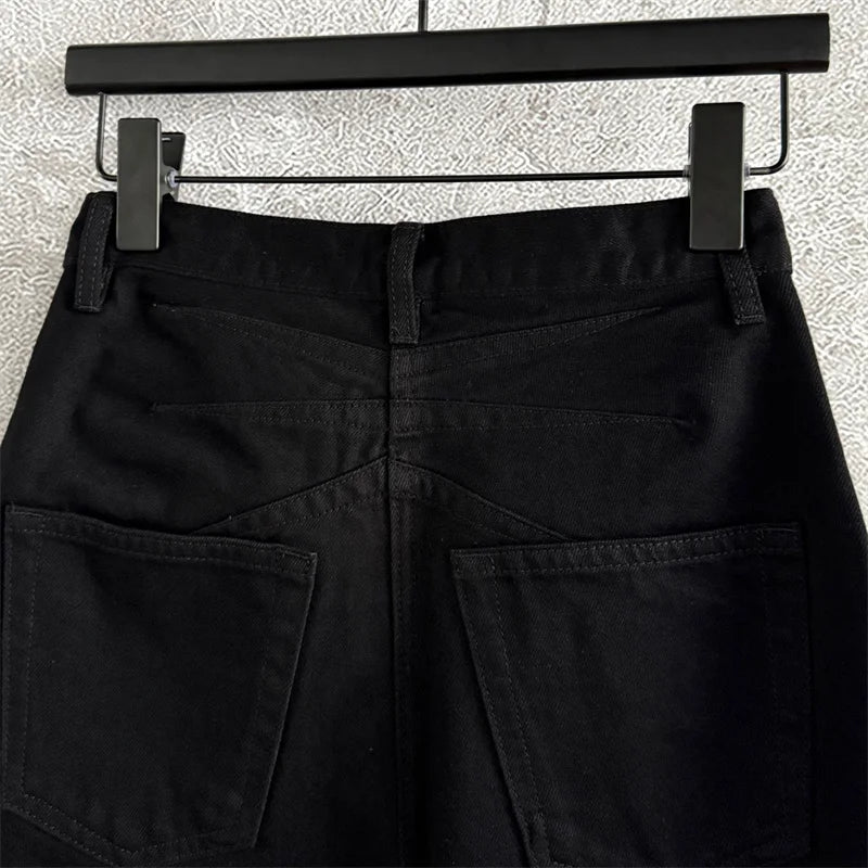 High Waist Straight Denim Pants