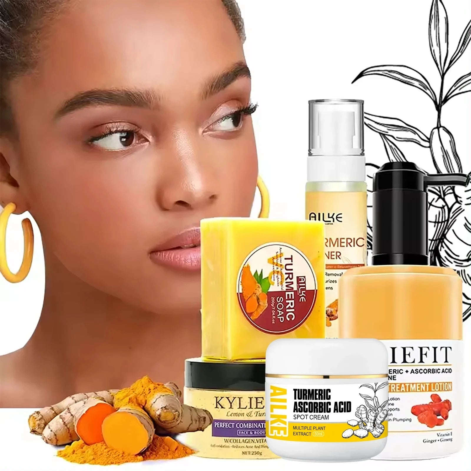 Organic Turmeric Brightening Skincare Kit