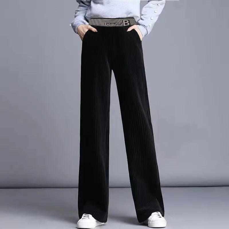 Relaxed Corduroy Wide Leg Pants