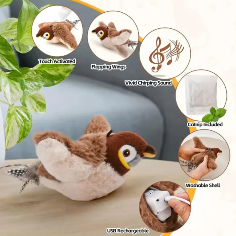 Rechargeable Chirping Bird Cat Toy