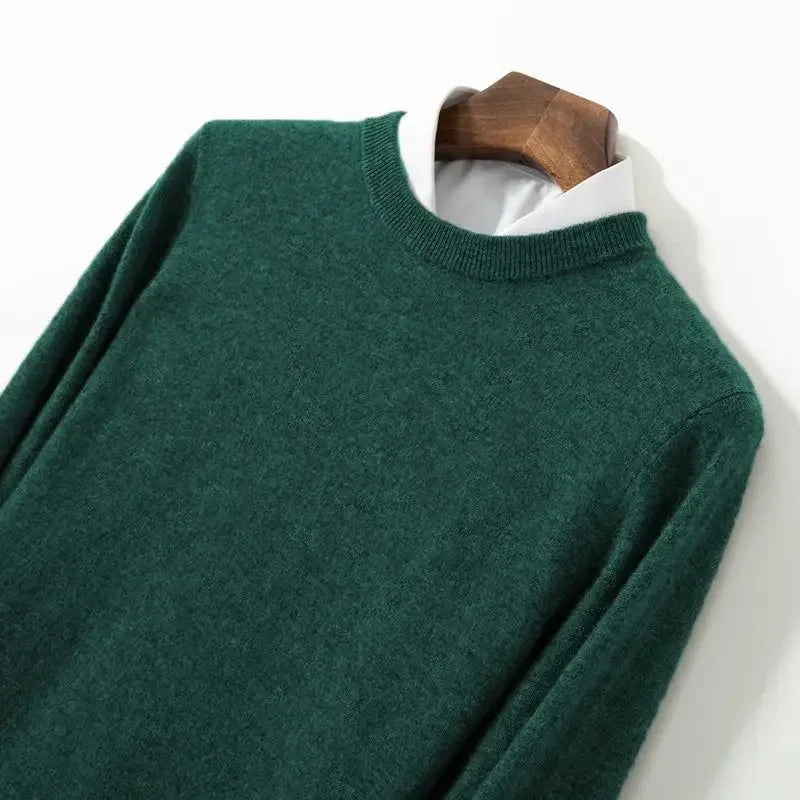 Thick Solid V-Neck Pullover