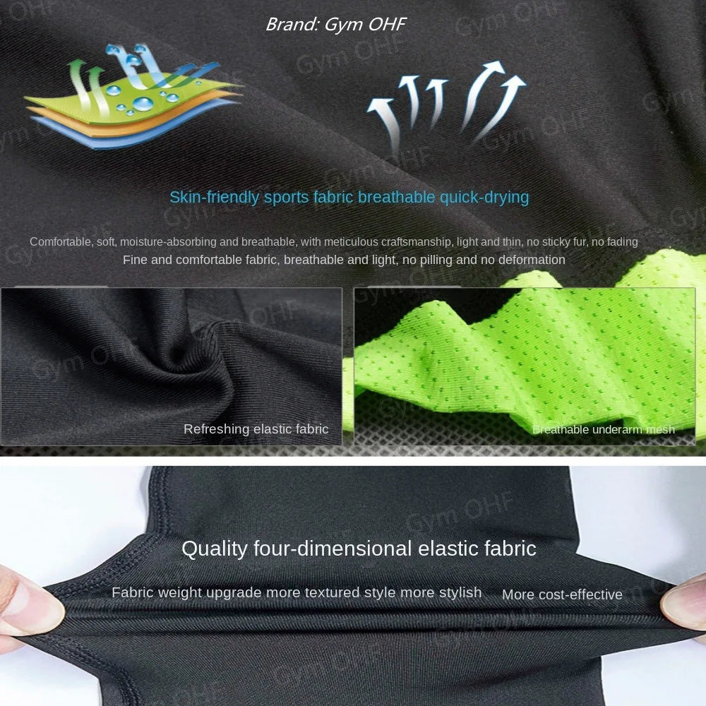 Gym Fitness T Shirt Men's Short Sleeve Summer Boxing Jersey Legging Men Rashguard Compression Pants Quick Dry Tight T-Shirts Men