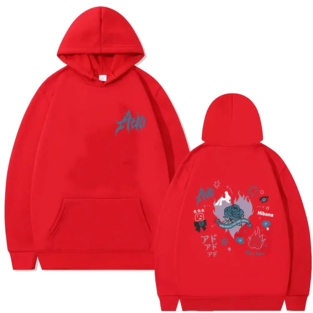 Ado World Tour 2025 Hibana Hoodie Men Women Clothing Fashion Japanese Style Pullover Man Casual Cotton Vintage Hooded Tracksuit