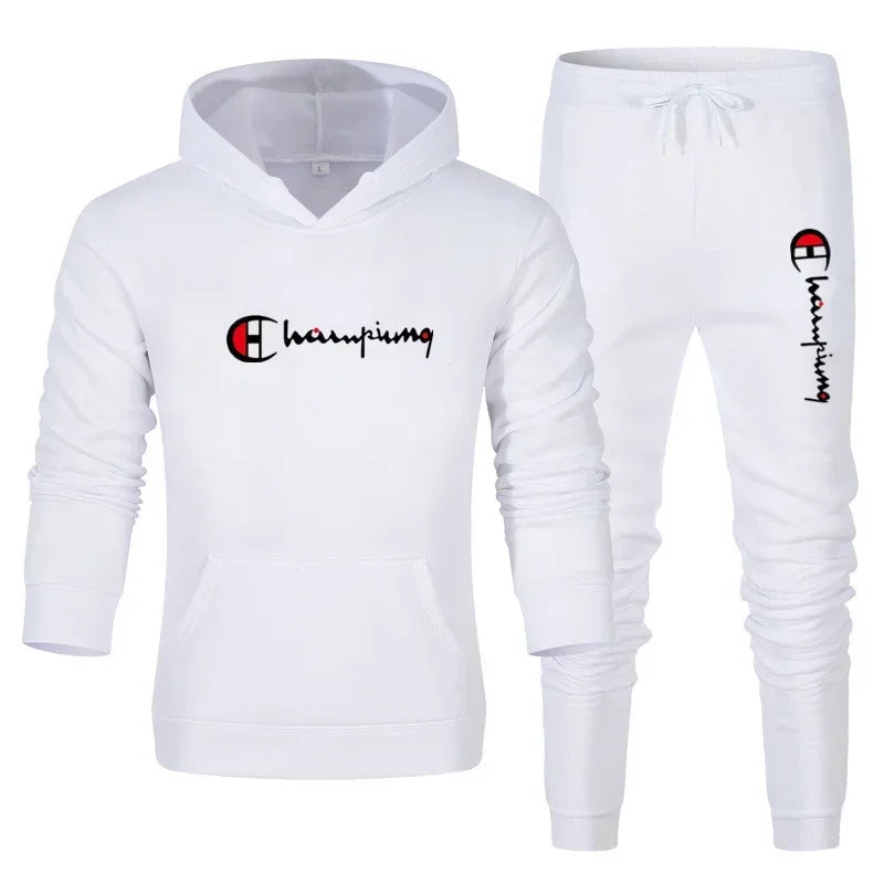 Men's 2 Piece Tracksuit Hooded Sweatshirt Sweatpants Casual Jogger Sportswear Streetwear Sets Male Sports Suits Outfit Clothing