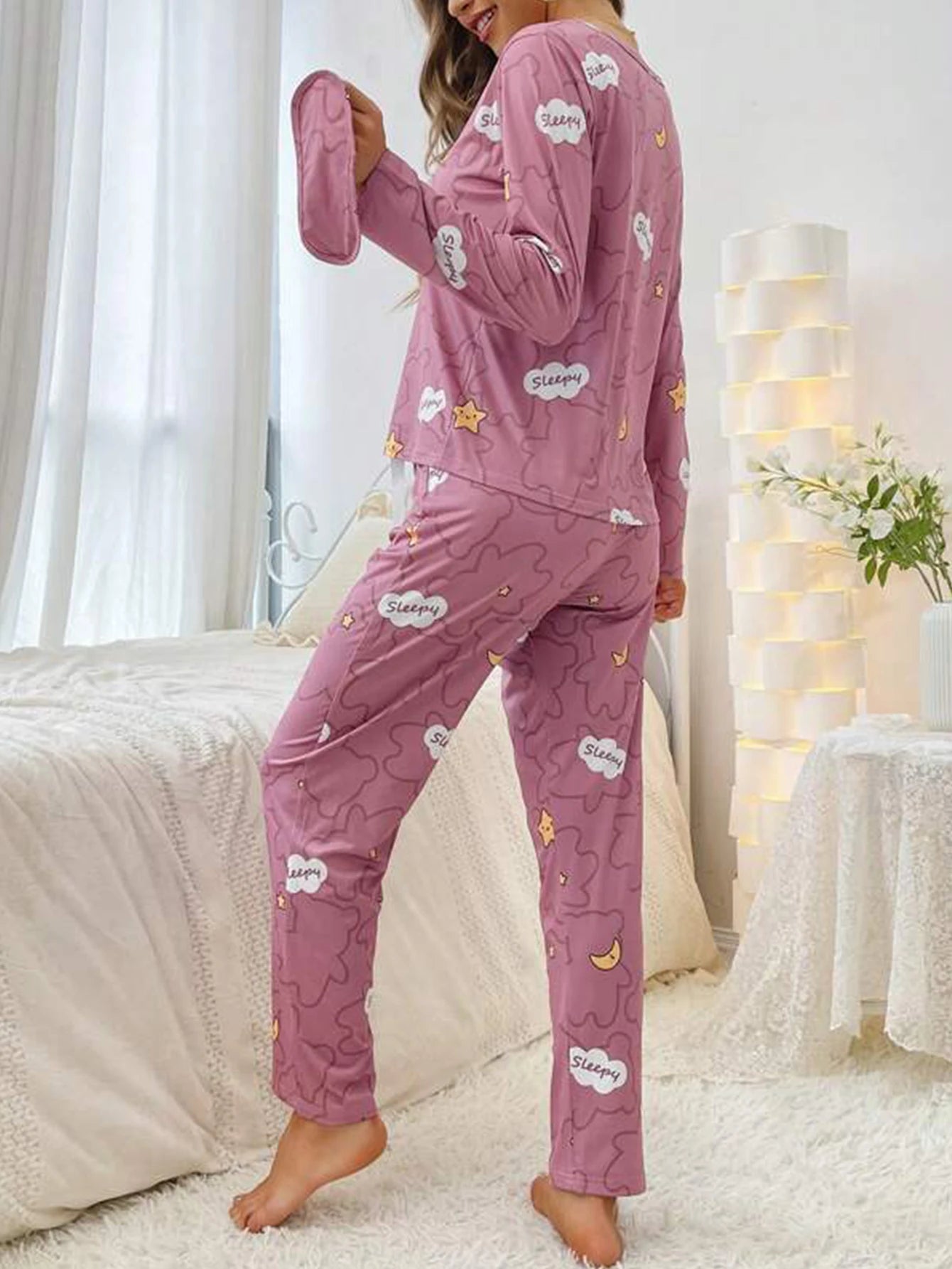 Cloud Print Lounge Pajama Set
