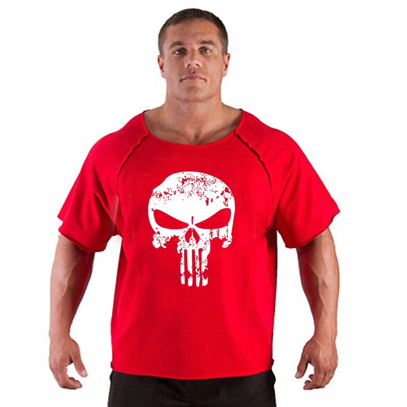 Men's T Shirts Fitness Men Bodybuilding  Shirt Batwing Sleeve Rag shirt Gym Fitness Muscle Running T shirt