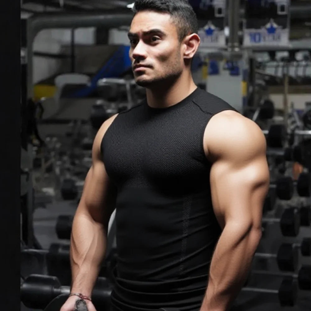 Men's Quick Dry Sport Vest Summer Training Tanktop Sleeveless Gym Workout Fitness Tops Running Tee for Active Men