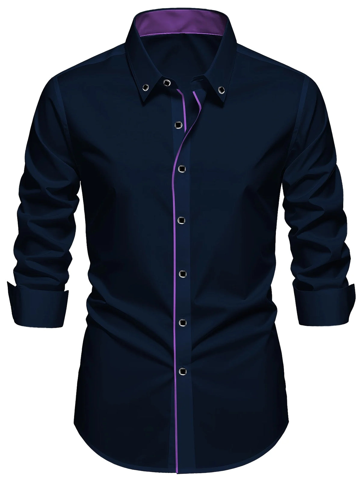 Patchwork Elastic Business Casual Shirt