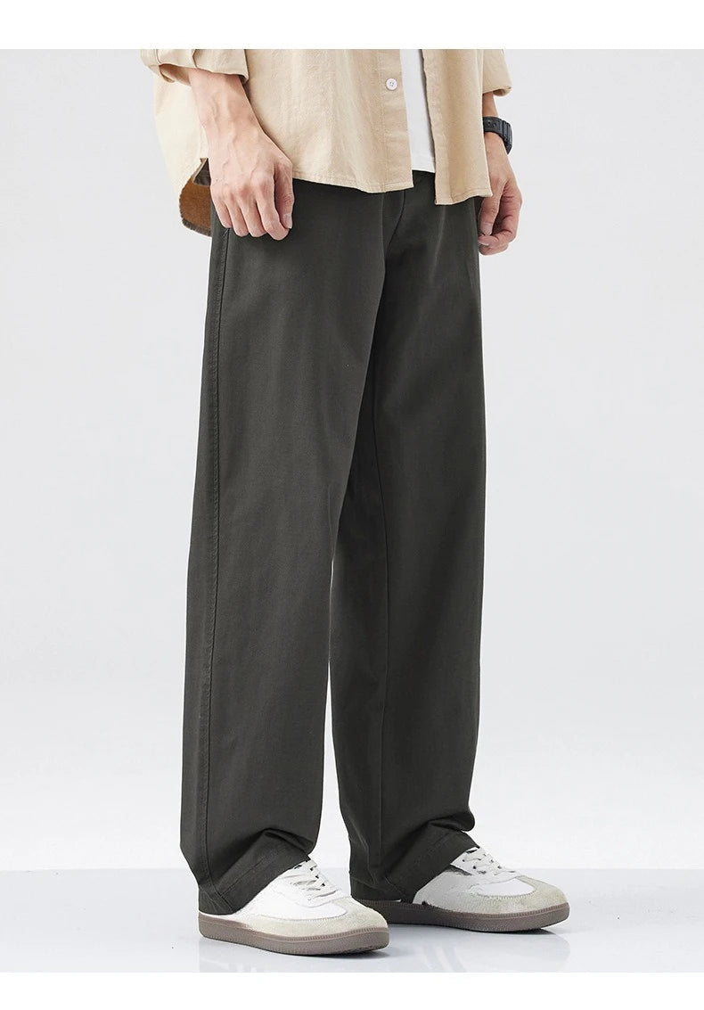 Retro Cotton Straight Casual Pants