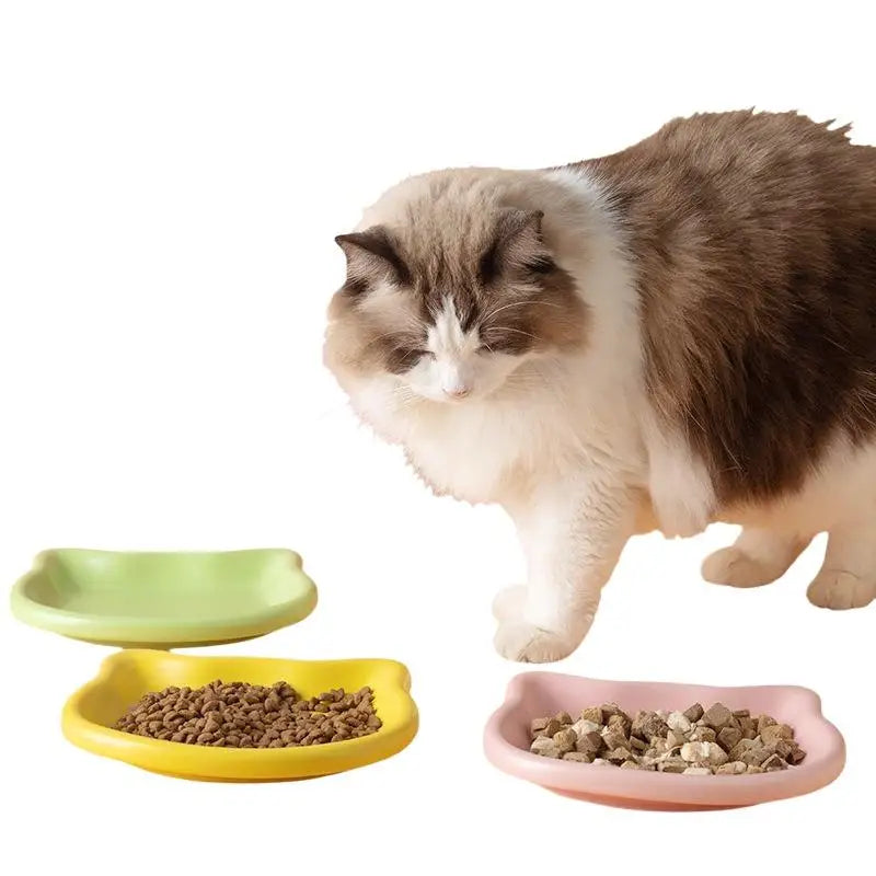 Pastel Cat Head Feeding Dish