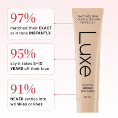 Luxe Skin Tone Matching Concealer Foundation, Waterproof Full Coverage Makeup to Hide Blemishes & Even Skin Tone Long Lasting