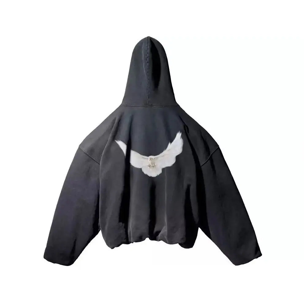 Dove Print Kanye Hoodie Men Women Streetwear 1:1 Sweatshirt High Quality Loose Double-Layer Heavy Fabric Pullover Ovesize hoodes