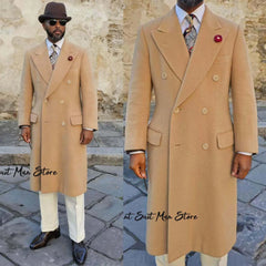 Double Breasted Peak Lapel Overcoat