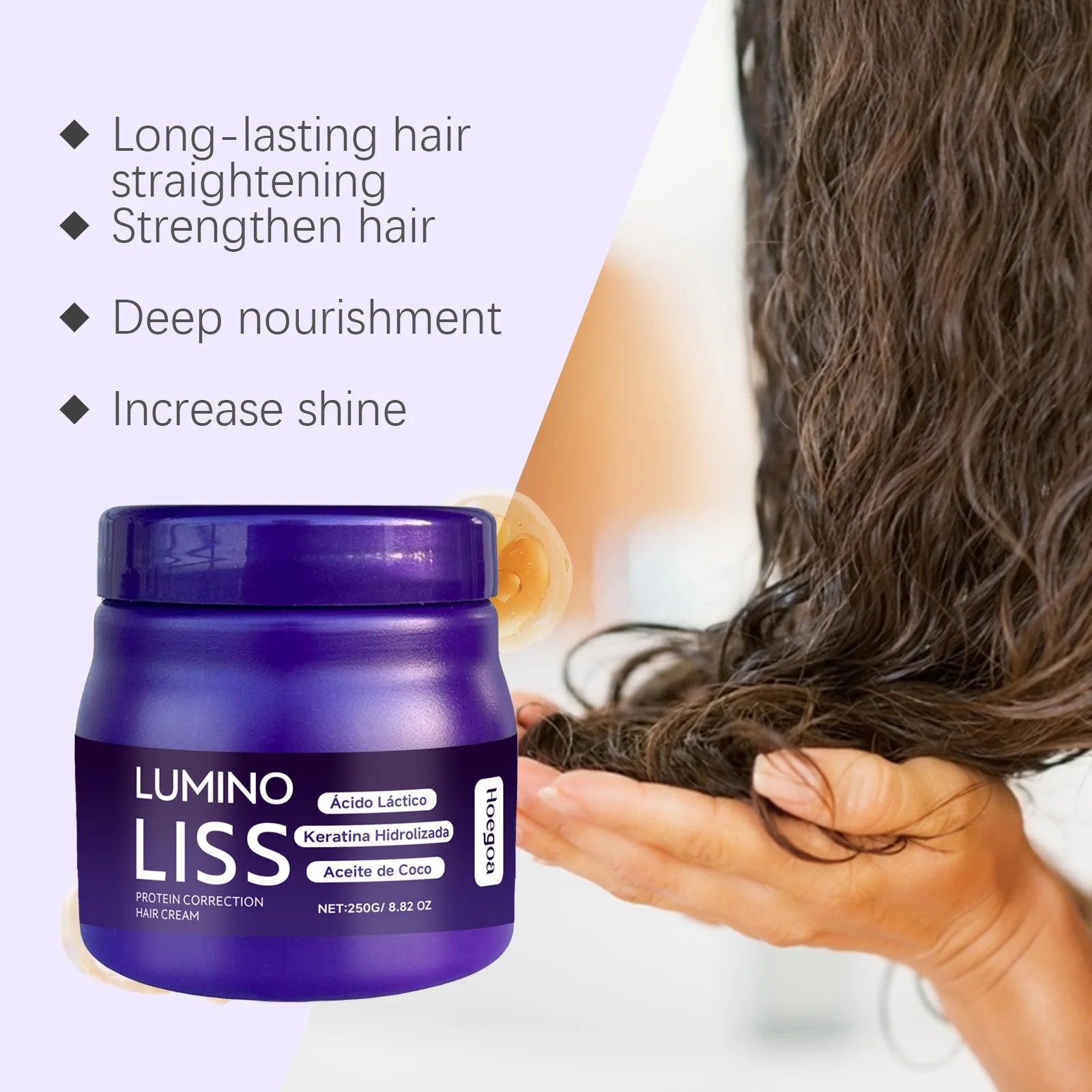 Keratin Hair Straightening Cream Reduce Dry Frizzy Damaged Hair Care Restore Soft Smooth Shiny Moisturizing Hair Conditioner