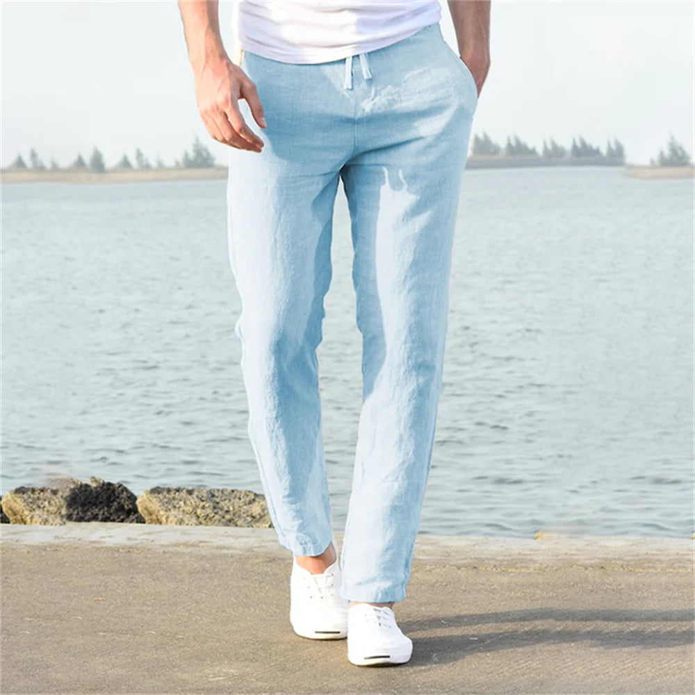 Cotton Linen Casual Straight Pants