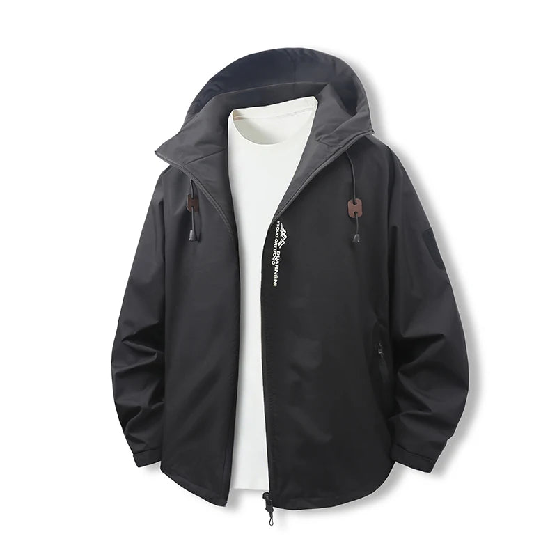 Modern Hooded Zipper Trench Coat