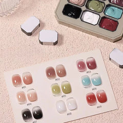 9-Color Solid Gradient High-Saturation Blush Nail Polish, French Manicure Gel, Suitable for Nail Technicians and Beginners.