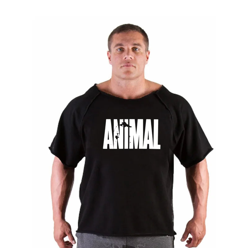 Men's T Shirts Fitness Men Bodybuilding  Shirt Batwing Sleeve Rag shirt Gym Fitness Muscle Running T shirt