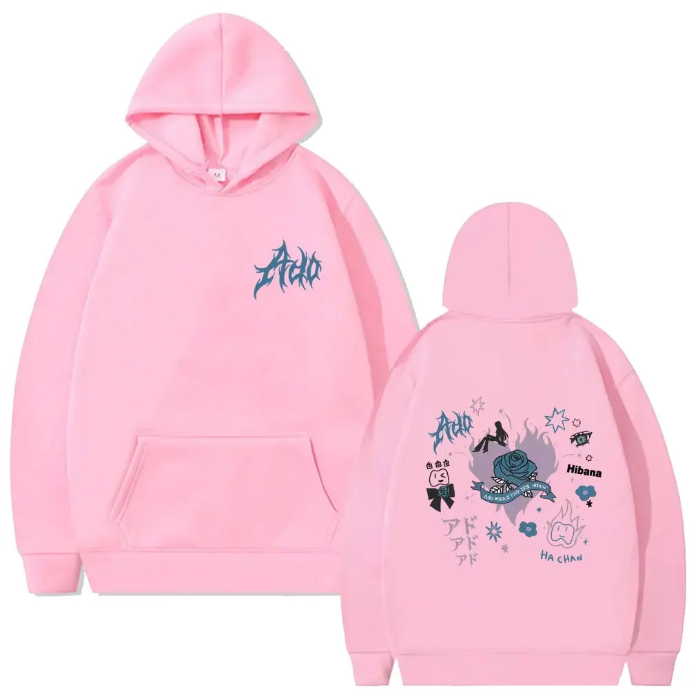 Ado World Tour 2025 Hibana Hoodie Men Women Clothing Fashion Japanese Style Pullover Man Casual Cotton Vintage Hooded Tracksuit
