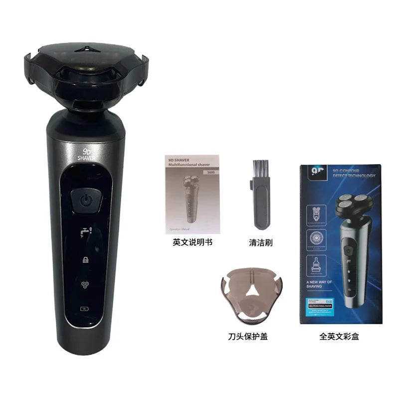 Electric Shavers for Men Waterproof Electric Trimmer Razor Wet &amp Dry Use Rechargeable Battery Rotary Shavers Machine Shaving
