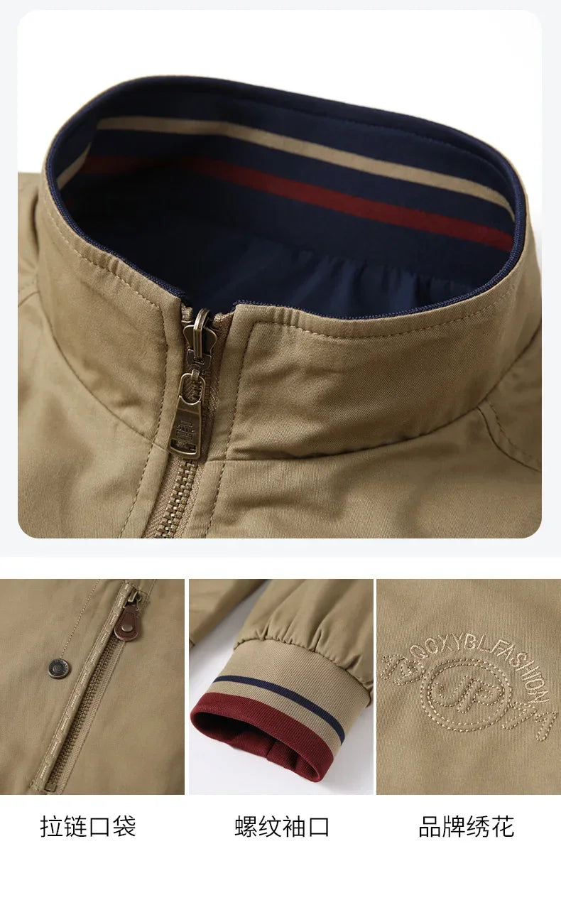 Reversible Slim Stand Collar Jacket