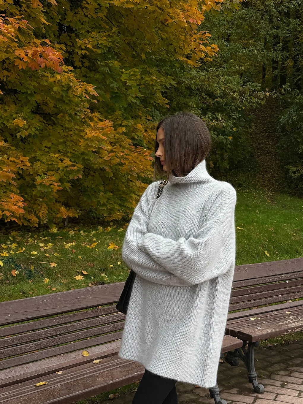 TOSSY High-Neck Knit Pullover