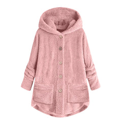 Plush Asymmetric Winter Casual Coat
