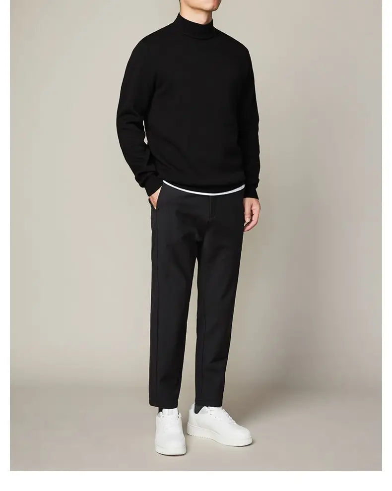 Mock Neck Slim Knit Sweater