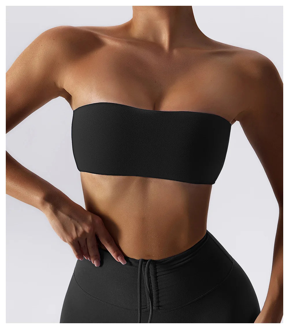 Sports Bra Sport Top Woman Gym Underwear Strapless Bustier Breathable Elastic Workout Tops Fitness Training Brassiere Yoga Bras