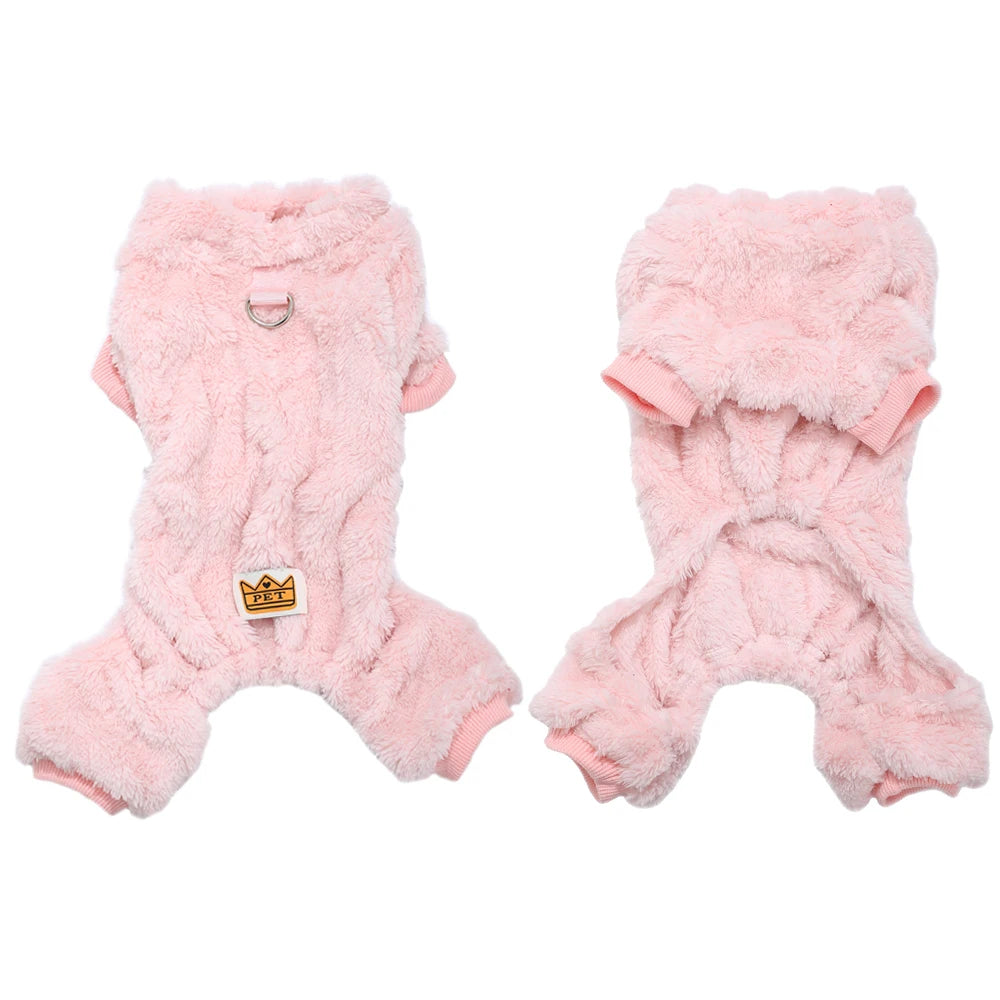 Pet Dog Clothes Cozy Soft Fleece Puppy Cat Jumpsuit For Small Medium Dogs Cats Winter Warm Clothes With Elasicity Yorkshire Pug