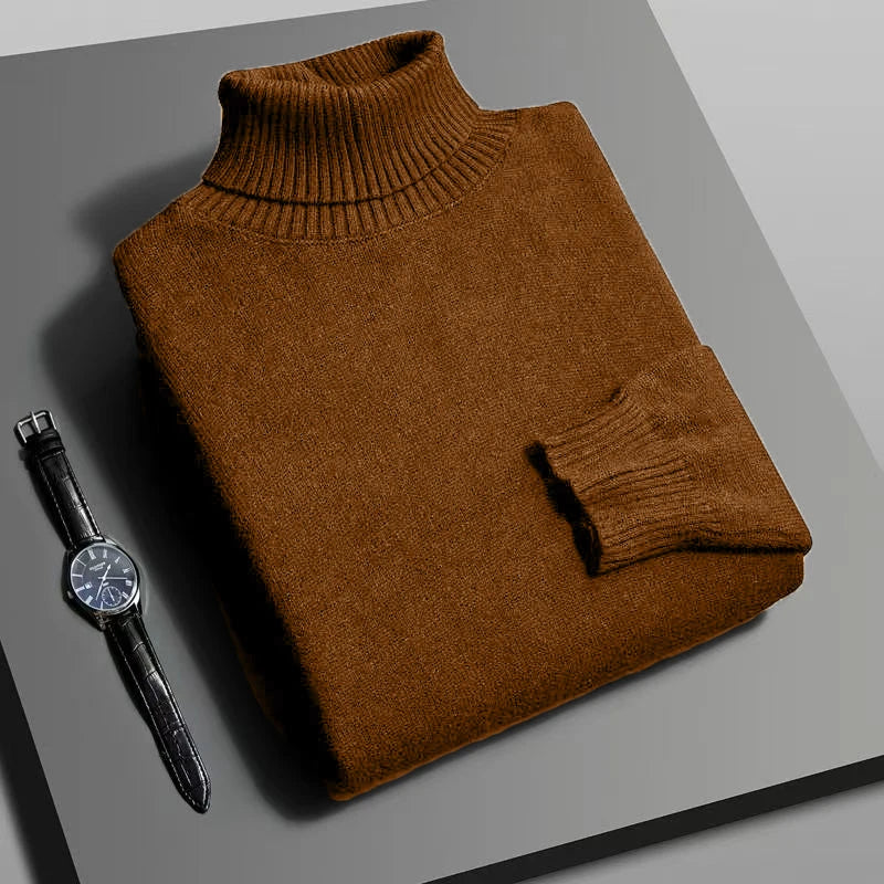 Slim Turtleneck Knit Pullover