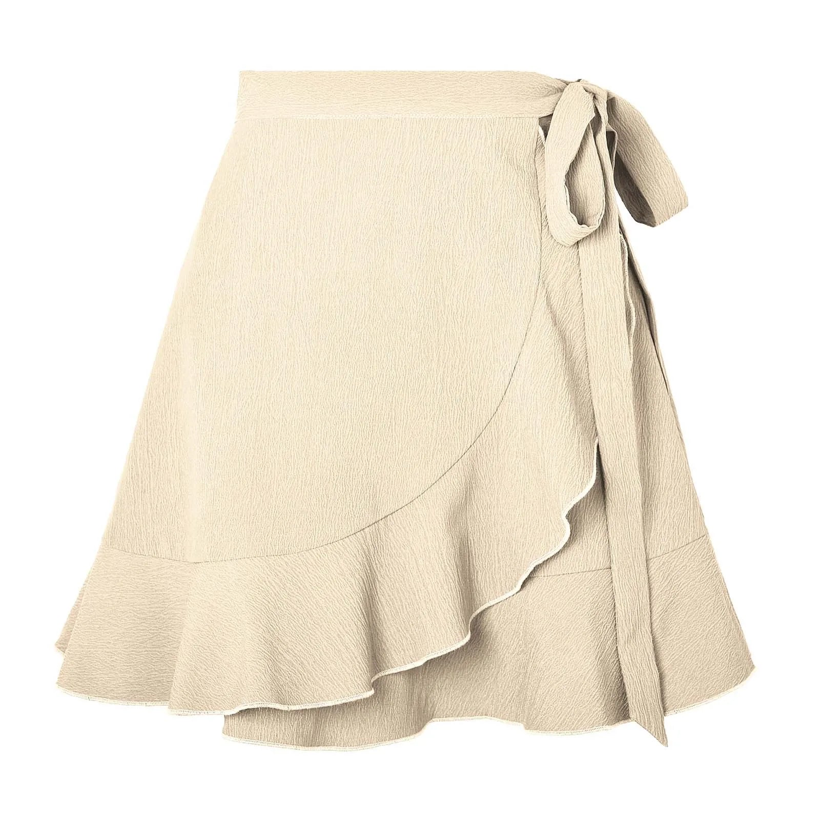 High Waist Chiffon Ruffle Skirt